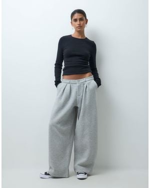Collusion Pleated Wide Leg Trouser - Gray
