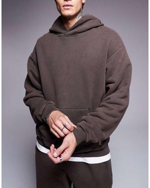 The Couture Club Felpa Con Cappuccio Basic Slavato - Grigio