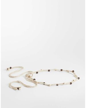 Hollister Cinturón Anudado De Estilo Boho Con Cuentas De -Neutro