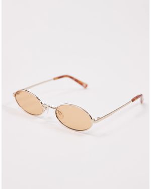 Le Specs Love Train Slim Oval Sunglasses - Brown