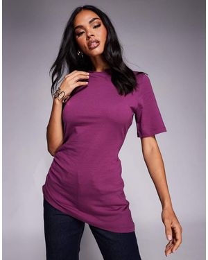 ASOS Longline Cinched Asymmetric Tee - Purple