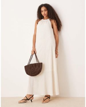 Aware Textured Halter Maxi Dress - Natural