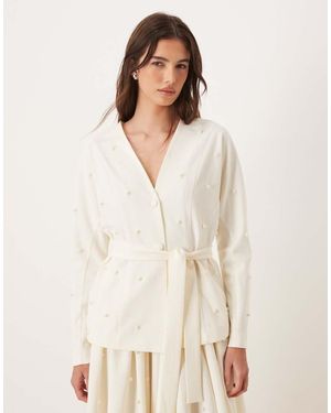 Sister Jane Dream Pearl Embellished Jacket - White