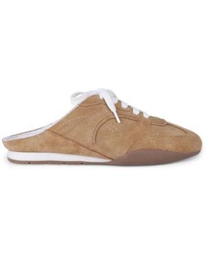 OFF THE HOOK Marlene Suede Lace-Up Backless Trainer Mules - Brown