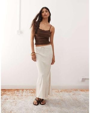 Miss Selfridge Linen Look Bias Cut Maxi Skirt - White