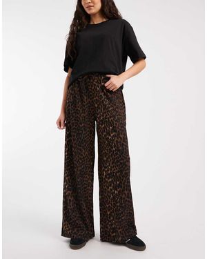 ONLY Plissé Wide Leg Trousers - Black