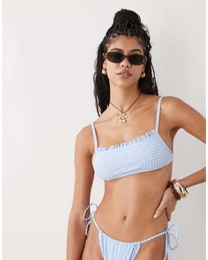 Reclaimed Vintage Bralette Bikini Top - Blue