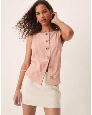 Abercrombie & Fitch Draped Linen Blend Skirt - Natural