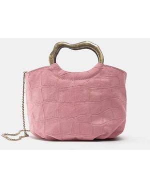Pull&Bear Grab Bag With Metal Handle - Pink