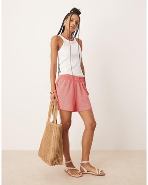 Gina Tricot Seersucker Shorts - Pink