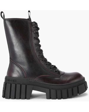 KG by Kurt Geiger Tegan Lace Up Low Ankle Boots - Black
