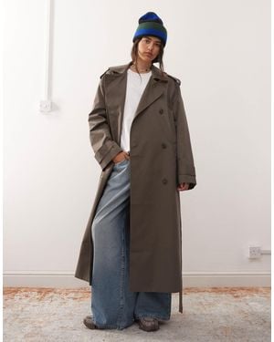 Weekday Oversized Trench Coat - Natural