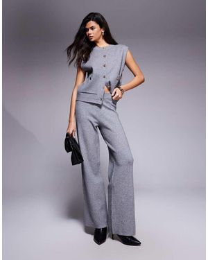 River Island Wide Leg Knitted Trousers - Purple