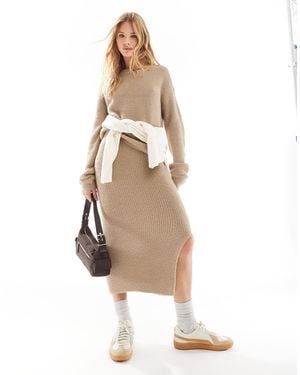 Vero Moda Fluffy Midi Skirt Co-Ord - Natural
