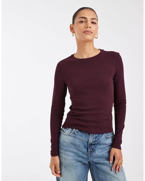ONLY Nur t-shirt mit rundhalsausschnitt und langen ärmeln - Rot