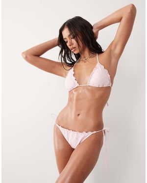 Candypants Bikinibroekje Van Broderie Met Gestrikte Zijkanten - Roze