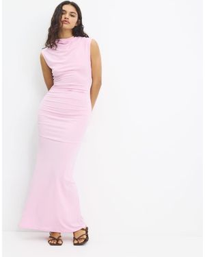 Pull&Bear Cowl Neck Sleeveless Dress - Pink