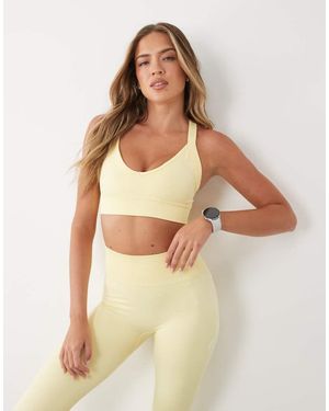 BO+TEE Bo+tee Super Sculpt Seamless Cross Back Sports Bra - Natural