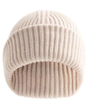 Oysho 100% Cotton Ribbed Beanie - White