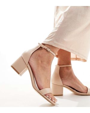 Truffle Collection Sandalias Beis De Tacón De Bloque De Wide Fit-Beis Neutro