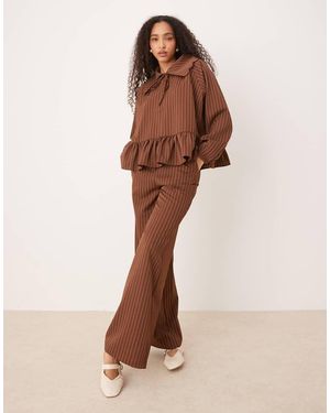 Glamorous Poplin Pull On Trouser - Brown