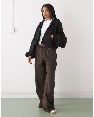 Weekday Oversized Embroidered Trackies - Brown