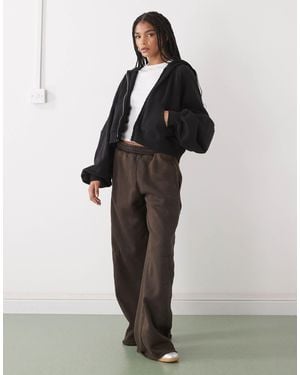 Weekday Oversized Embroidered Trackies - Brown