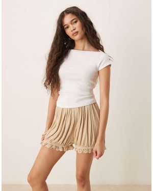 ASOS Co-ord Textured Bloomer Shorts - Natural