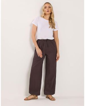 Long Tall Sally Textured Cuffed Trousers - White