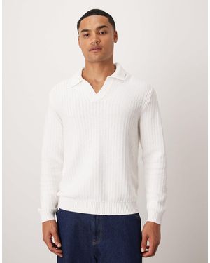 Mango – gestricktes polohemd - Weiß