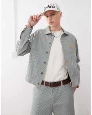 KTZ Pinstripe Denim Jacket Co-ord - Grey