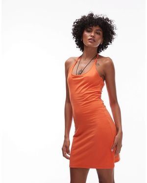 TOPSHOP – figurbetontes minikleid - Orange
