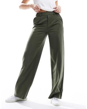 Object Pantalones Verdes De Pernera Ancha De - Negro