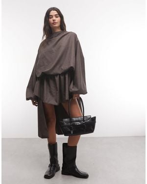 Muse Assembly Asymmetrical High Low Midaxi Dress - Gray