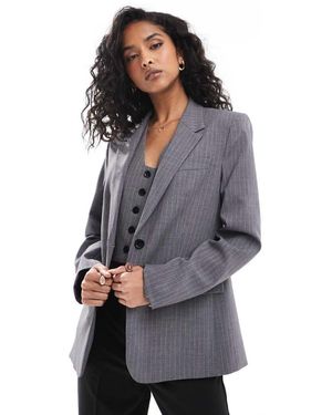 Mango Blazer A Righe - Grigio