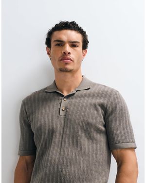 Only & Sons Open Knit Polo - Gray