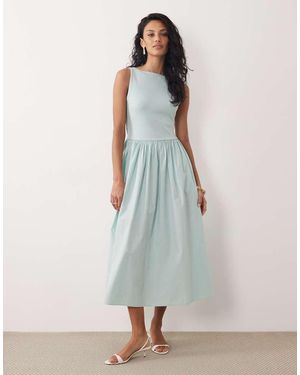Nobody's Child Eliana Boat Neck Ruched Skirt Midi Dress - Green