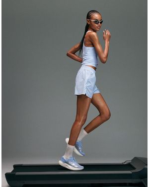 4505 Premium Woven High Waist 3 Inch Running Short With Jersey Liner And Phone Pocket - Gray