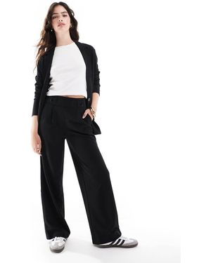 Jdy Button Detail Wide Leg Dad Trousers - Black