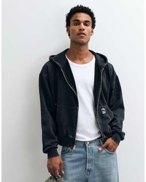 Obey Post Zip Through Hoodie - Blue