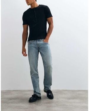 TRUE RELIGION Ricky Straight Fit Flap Pocket Denim Jeans - Blue