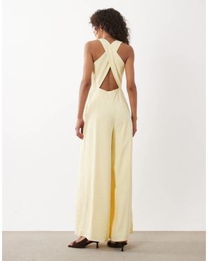 Nobody's Child Nobodys Child Occasion Reign High Neck Cross Back Jumpsuit - Natural