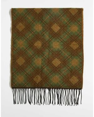 ASOS Premium Woven Diamond Wool Scarf - Green