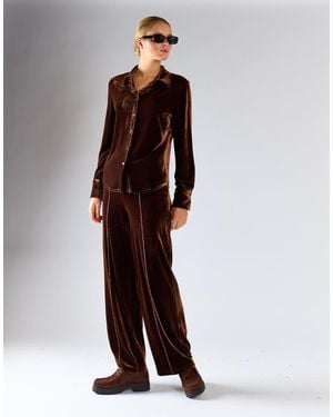 Glamorous Pull On Wide Leg Trousers - Brown