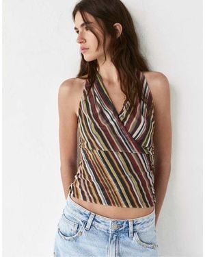Pull&Bear Striped Halter Top - Multicolour