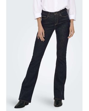 ONLY Blush jeans mit mittelhohem bund, ausgestelltem bein und waschung - Blau