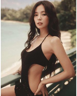 Frankie's Bikinis X Jennie Kim Crochet Mini Dress - Black