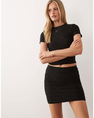 HUGO Nappley Co-ord Logo Print Mini Skirt - Black
