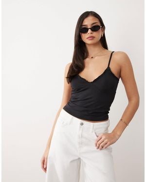 ASOS Slinky Ruffle Detail Cami Top - Blue