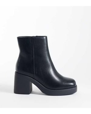 SEQWL Wide Fit Audi Chunky Ankle Boots - Blue